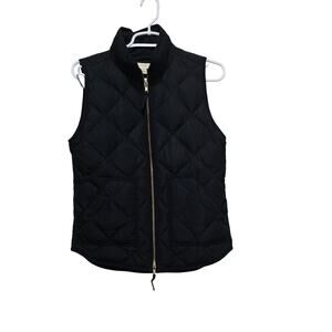 J.Crew Factory Quilted Puffer Vest Black XS Down Feather Fill Women’s Outerwear
